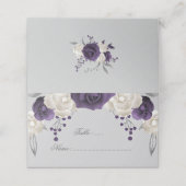 stoffige paarse en witte bloemen plaatskaartje (Buitenkant ongevouwen)