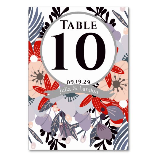 Stoffige Paarse Flora Fauna Rood Roze Lavendel Flo Kaart (Voorkant)