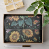 Stoffige Paarse, hoge zonnebloem & monarch vlinder Tissuepapier (Geschenk)