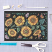 Stoffige Paarse, hoge zonnebloem & monarch vlinder Tissuepapier (Craft)