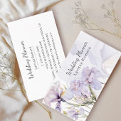 Stoffige Paarse Iris Waterverf Romantische Bloemen Contactkaartje