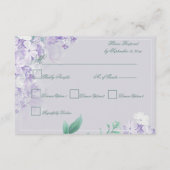 Stoffige Paarse lentebloemen bruiloft Informatiekaartje (Achterkant)