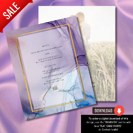 Stoffige paarse marineblauwe gouden INK bruiloft U