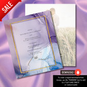 Stoffige paarse marineblauwe gouden INK bruiloft U