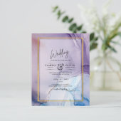 Stoffige paarse marineblauwe gouden INK bruiloft U (Staand voorkant)