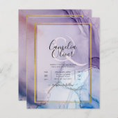 Stoffige paarse marineblauwe gouden INK trouw-UITN (Voorkant / Achterkant)