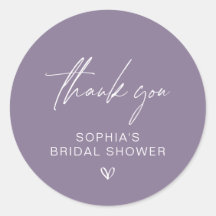 Stoffige paarse minimalistische bruidsbaby shower 