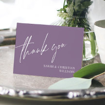 Stoffige Paarse minimalistische bruiloft bedankje