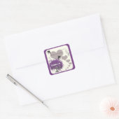 Stoffige Paarse nerts hart blad boom bruiloften Vierkante Sticker (Envelop)