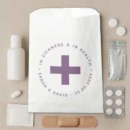 Stoffige Paarse noodkit bij ziekte en gezondheid Bedankzakje