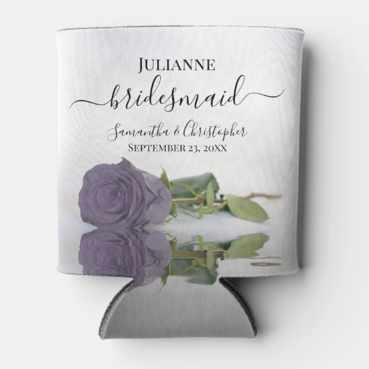 Stoffige Paarse Roos Elegante bruidsmeisje bruilof Blikjeskoeler (Voorkant)