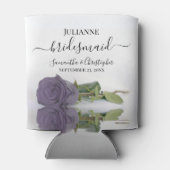 Stoffige Paarse Roos Elegante bruidsmeisje bruilof Blikjeskoeler (Achterkant)