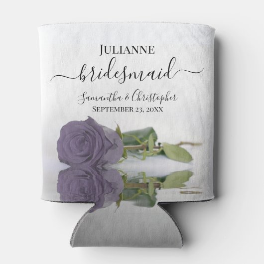 Stoffige Paarse Roos Elegante bruidsmeisje bruilof Blikjeskoeler (Achterkant)