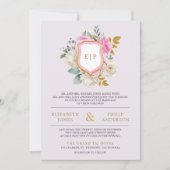 Stoffige Paarse Roze Bloemen QR Code Kreeft Huweli Kaart (Voorkant)