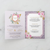 Stoffige Paarse Roze Bloemige All in One Crest Tro (Binnen)