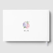 Stoffige Paarse & Roze Hydrangea bruiloft gastenbo Gastenboek (Achterkant)