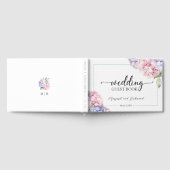 Stoffige Paarse & Roze Hydrangea bruiloft gastenbo Gastenboek (Volledig)