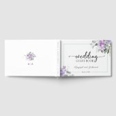Stoffige Paarse rustieke bloemen bruiloft gastenbo Gastenboek (Volledig)