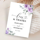 Stoffige Paarse rustieke bloemenbruiloft bedankkaa Bedankkaart