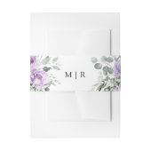 Stoffige Paarse rustieke bloemenbruiloft Uitnodigingen Wikkel (Voorkant Voorbeeld)