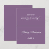 Stoffige Paarse trouwplaatskaart Gedrukte Gast Naa (Voorkant / Achterkant)