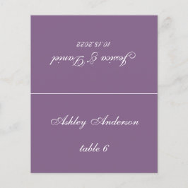 Stoffige Paarse trouwplaatskaart Gedrukte Gast Naa