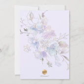 Stoffige Paarse Waterverf Sweet Peas Christening Kaart (Achterkant)