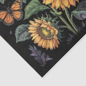 Stoffige Paarse Zonnebloem, Monarchen & Bijen Deco Tissuepapier (Detail)