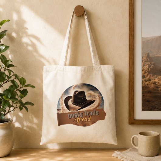 Stoffige Paden Vooruit Cowboyhoed Western Avontuur Tote Bag