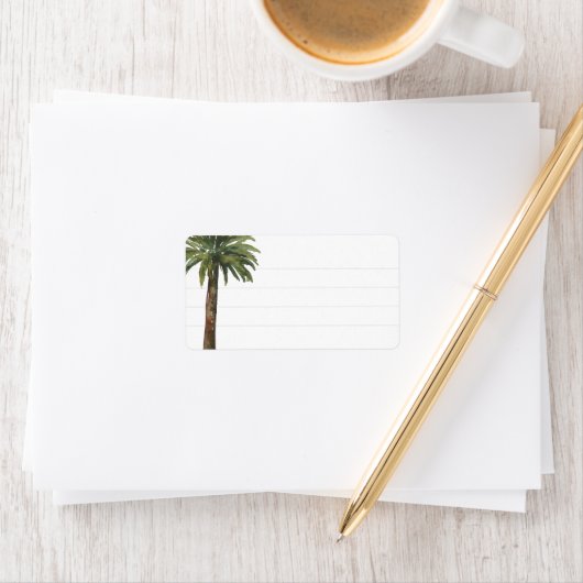 stoffige palm | blanco adres etiket (Insitu)