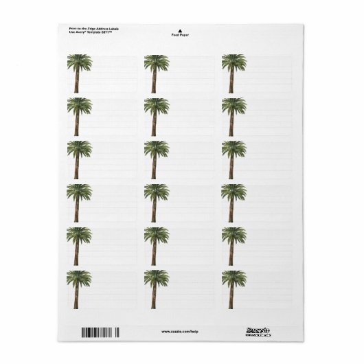 stoffige palm | blanco adres etiket (Full Sheet)