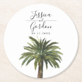 stoffige palm | Strand-thema Ronde Kartonnen Onderzetter (Voorkant)