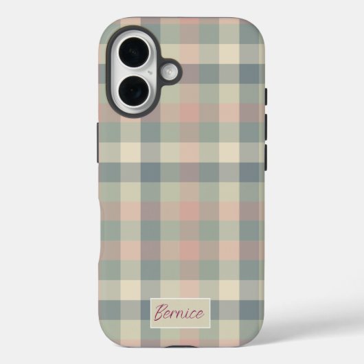 Stoffige pastelcontroles Case-Mate iPhone case (Achterkant)