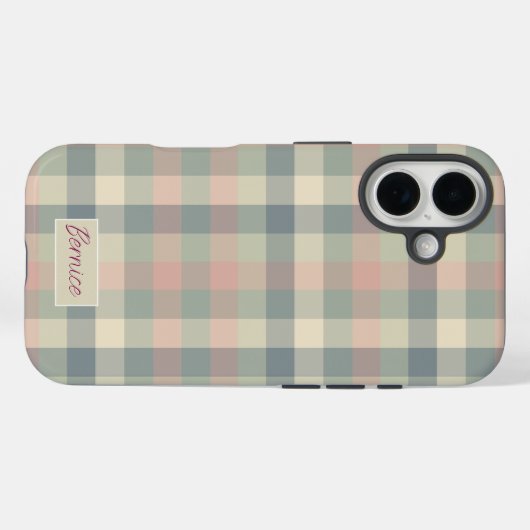 Stoffige pastelcontroles Case-Mate iPhone case (Achterkant (horizontaal))