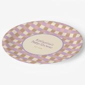 Stoffige perzik en lavendel papieren bordje (Gekanteld)