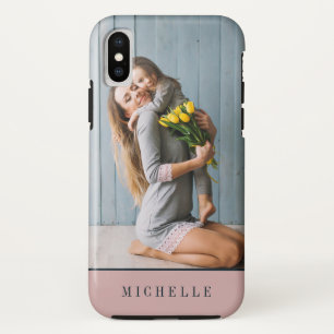 Stoffige PInk   Verticaal foto monogram gepersonal Case-Mate iPhone Case