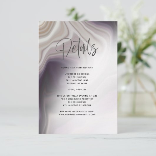 Stoffige Plum Agate Details  Kaart (Staand voorkant)