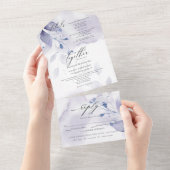 Stoffige Plum Violet Loof Alles in Eén Uitnodiging (Afscheurbaar)