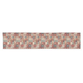 Stoffige rode, witte, blauwe country korte tafelloper (Horizontaal)