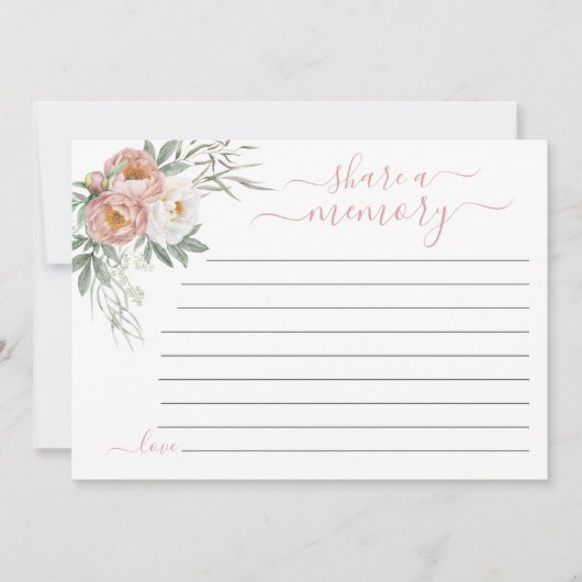 Stoffige Roos Bloemen Deel een Herinnering Aanwezi Aankondiging (Voorkant)
