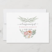 Stoffige Roos Bloemen Deel een Herinnering Aanwezi Aankondiging (Achterkant)