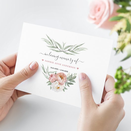 Stoffige Roos Bloemen Deel een Herinnering Aanwezi Aankondiging