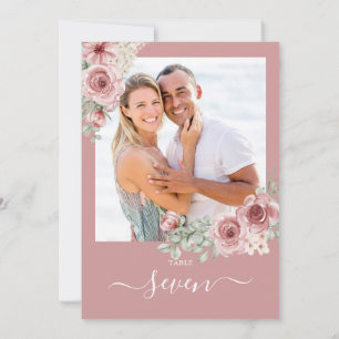 Stoffige roos bloemrozen foto tafelnummer