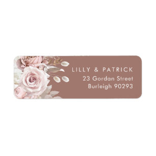 Stoffige Roos & Blush Klei Trouw Retouradres Etiket