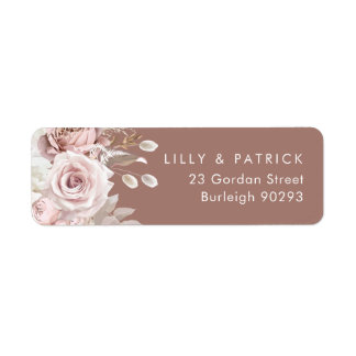 Stoffige Roos & Blush Klei Trouw Retouradres Etiket