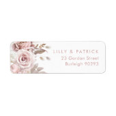 Stoffige Roos & Blush Modern Trouw Retouradres Etiket (Voorkant)