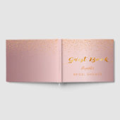 Stoffige roos confetti script roze Bruidsdouche Gastenboek (Volledig)