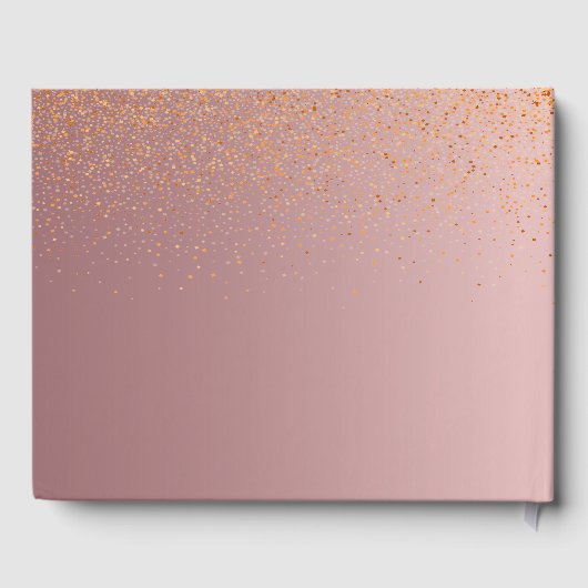 Stoffige roos confetti script roze Bruidsdouche Gastenboek (Achterkant)