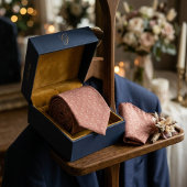 Stoffige Roos en Champagne Micro Bloemige Vintage Stropdas