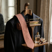 Stoffige Roos en Champagne Micro Bloemige Vintage Stropdas